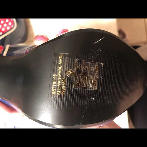 Navy Blue Pin Up Couture heels (never worn) - Picture 5 of 6